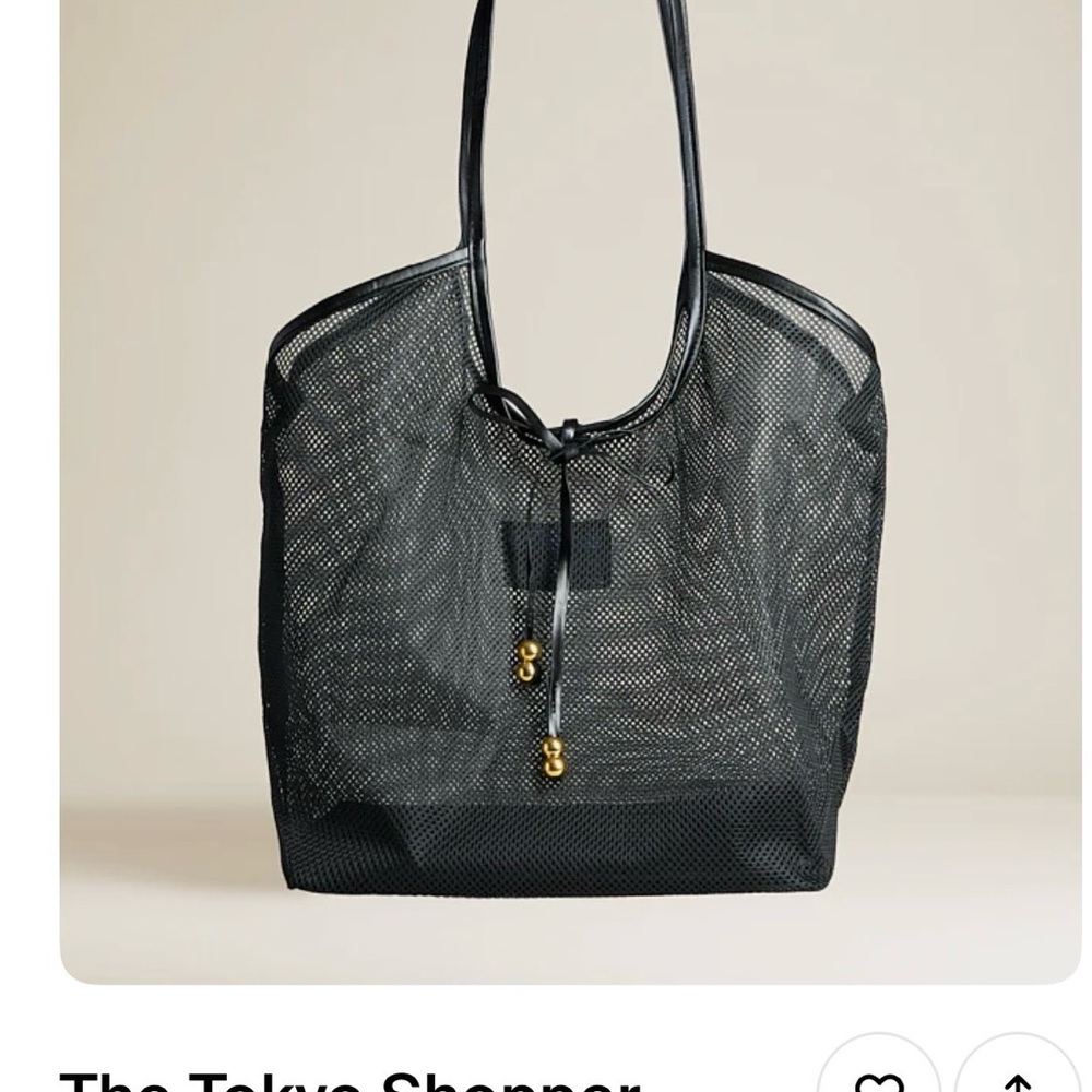 Parker Thatch Sophisticated Olive/Brown Mesh Tote.  Color of bag is Olive/Brown